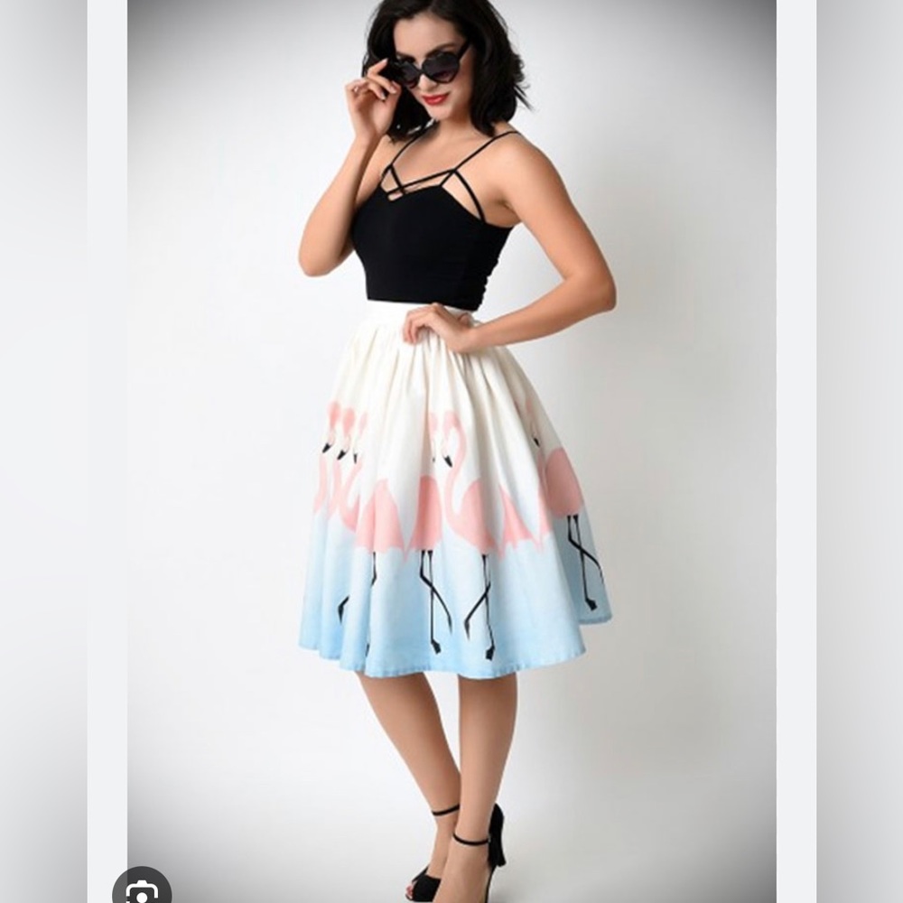 unique vintage flamingo skirt